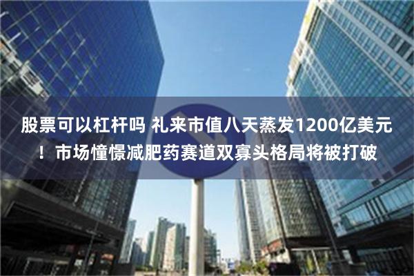 股票可以杠杆吗 礼来市值八天蒸发1200亿美元！市场憧憬减肥药赛道双寡头格局将被打破