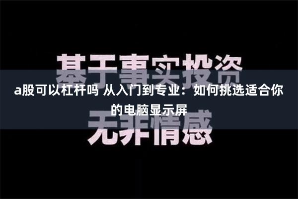 a股可以杠杆吗 从入门到专业：如何挑选适合你的电脑显示屏