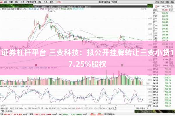 证券杠杆平台 三变科技：拟公开挂牌转让三变小贷17.25%股权