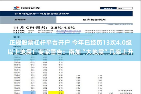 正规股票杠杆平台开户 今年已经历13次4.0级以上地震！专家警告：南加“大地震”几率上升