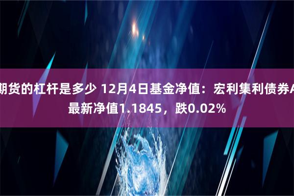 期货的杠杆是多少 12月4日基金净值：宏利集利债券A最新净值1.1845，跌0.02%